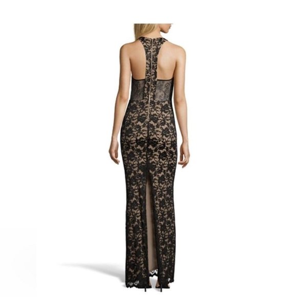 *Black Lace Deep V Neck Dress by A.B.S.- Size 8 - Picture 2 of 7